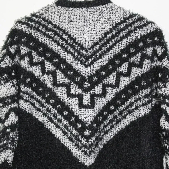 Ecote southwestern open front fuzzy oversized cardigan sweater - Picture 9 of 11